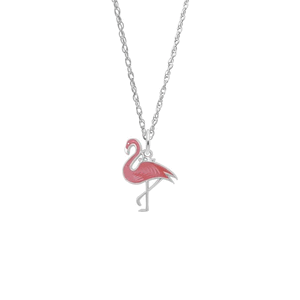 Rembrandt Painted Flamingo Necklace Set Necklace - Silver - 29-1042-87-SS