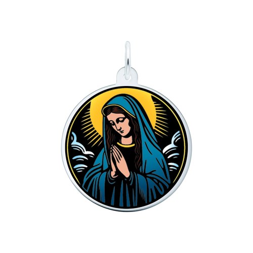 Rembrandt Painted Holy Mary - 4601 Charm - Silver - 10-1186-0-SS