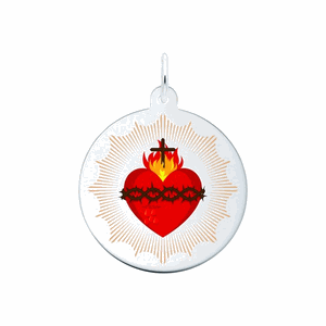 Rembrandt Painted Mary's Heart, Fire - 4601 Charm - Silver - 10-1184-0-SS