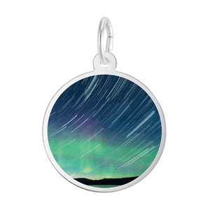 Rembrandt Painted Northern Lights Disc Charm 14k Gold - 10-1303-0-14k