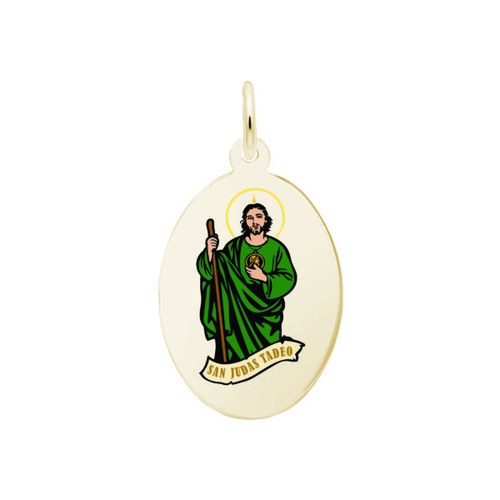 Rembrandt Painted San Judas  -1002 Charm - Gold Plated - 10-1189-0-GP