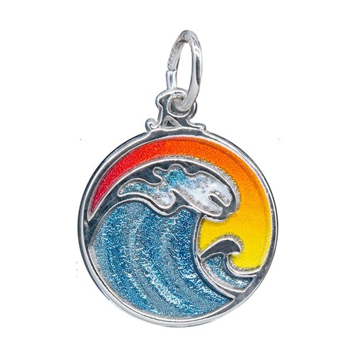 Rembrandt Painted Wave & Sky Charm 14k White Gold - 10-1261-001-1-14kw