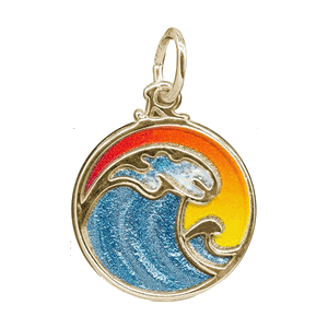 Rembrandt Painted Wave & Sky Charm Gold Plated - 10-1261-001-1-gp