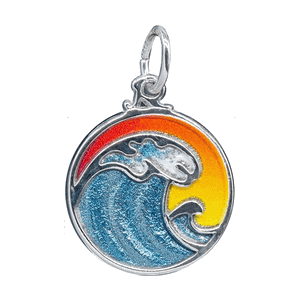 Rembrandt Painted Wave & Sky Charm Sterling Silver - 10-1261-001-1-ss