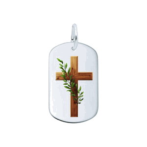 Rembrandt Painted Wooden Cross - 6564 Charm - Silver - 10-1188-0-SS