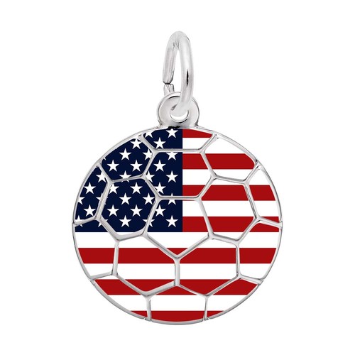 Rembrandt Painted World Soccer - American Flag Charm 14k Gold - 10-1271-0-14k