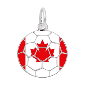 Rembrandt Painted World Soccer - Canadian Flag Charm 10k Gold - 10-1272-0-10k