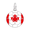Rembrandt Painted World Soccer - Canadian Flag Charm Sterling Silver - 10-1272-0-ss