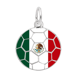 Rembrandt Painted World Soccer - Mexican Flag Charm 10k Gold - 10-1273-0-10k