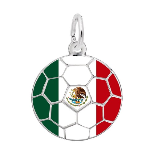Rembrandt Painted World Soccer - Mexican Flag Charm 14k Gold - 10-1273-0-14k