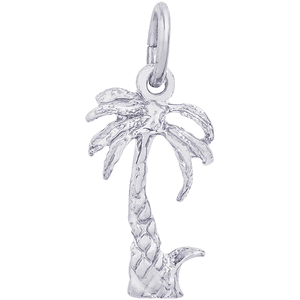 Palm Tree Charm White Gold - 10-0919