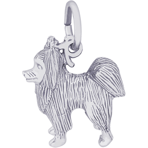 Papillon Dog Charm Silver - 10-8233