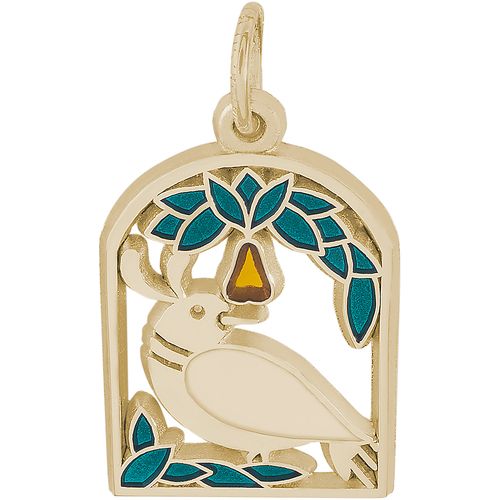Partridge In A Pear Tree Charm Gold Plated - 10-3901