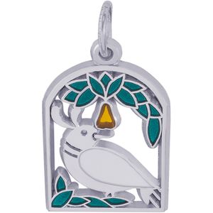 Partridge In A Pear Tree Charm White Gold - 10-3901