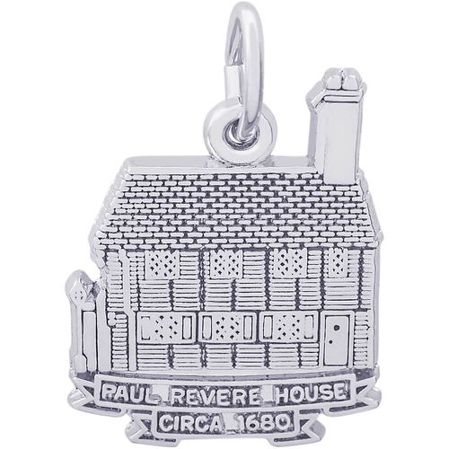 Paul Revere House Charm White Gold - 10-2951