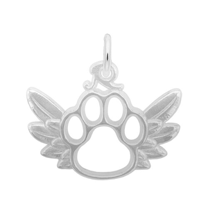 Rembrandt Paw W/wings Charm - 14K White Gold - 10-1122-0-14KW