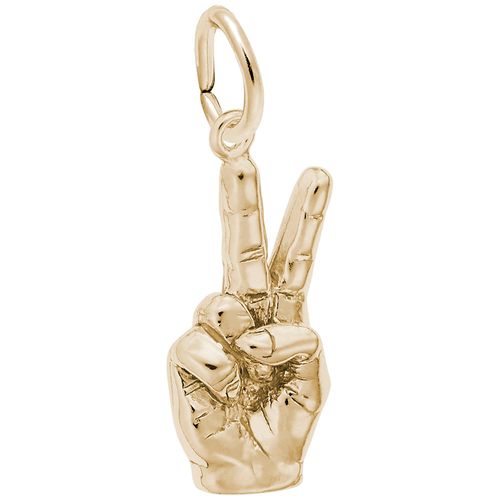 Peace Hand Charm 14K Gold - 10-2147