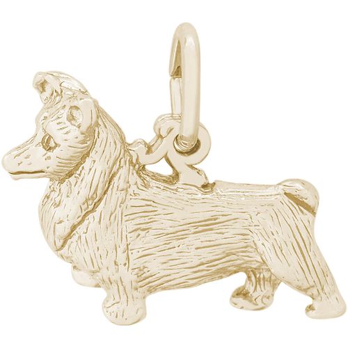 Pembroke Dog (Welsh Corgi) Charm Gold Plated - 10-2066