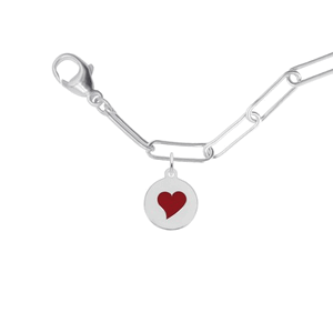 Rembrandt Petite Initial Disc Heart Bracelet Set Bracelet - Silver - 27-1897-310-SS