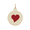 Rembrandt Petite Initial Disc/heart -red Charm - 14K Gold - 10-1897-1-14K