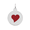 Rembrandt Petite Initial Disc/heart-red Charm - 14K White Gold - 10-1897-1-14KW
