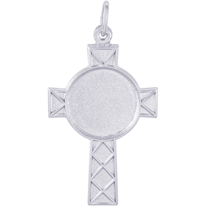 Photo Art Celtic Cross Charm White Gold - 10-8622