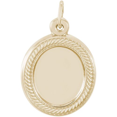 Photo Art Oval Rope Edge Charm Gold Plated - 10-8629