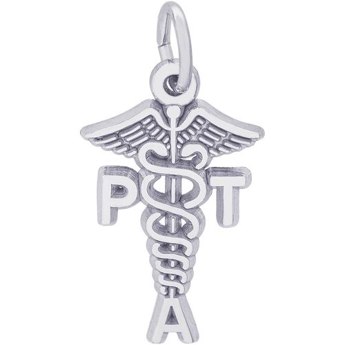 Physical Therapist Assistant Charm White Gold - 10-3566