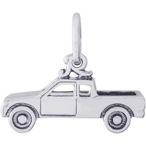 Pick Up Truck Charm-White Gold - 10-8299