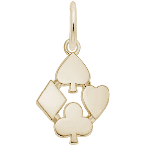 Playing Card Symbols Charm 14K Gold - 10-2022