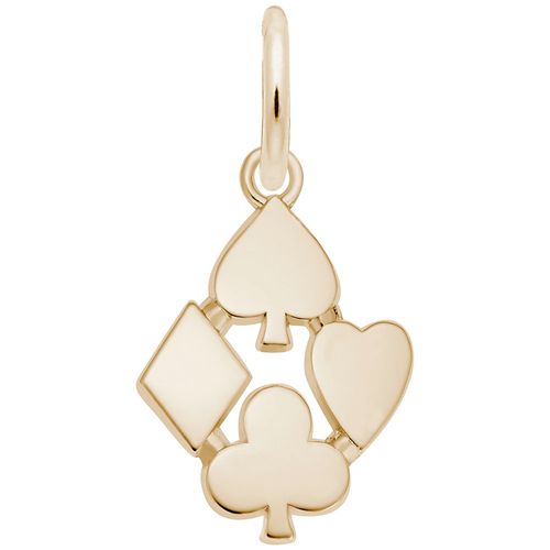 Playing Card Symbols Charm Gold Plated - 10-2022