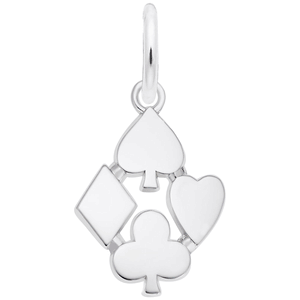 Playing Card Symbols Charm Silver - 10-2022