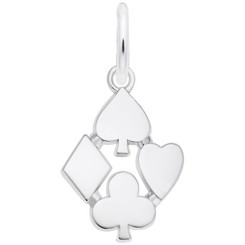 Playing Card Symbols Charm Silver - 10-2022