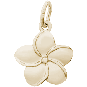 Plumeria Flower Charm 14K Gold - 10-2304