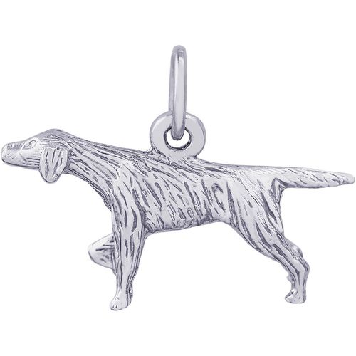 Pointer Dog Charm White Gold - 10-0148