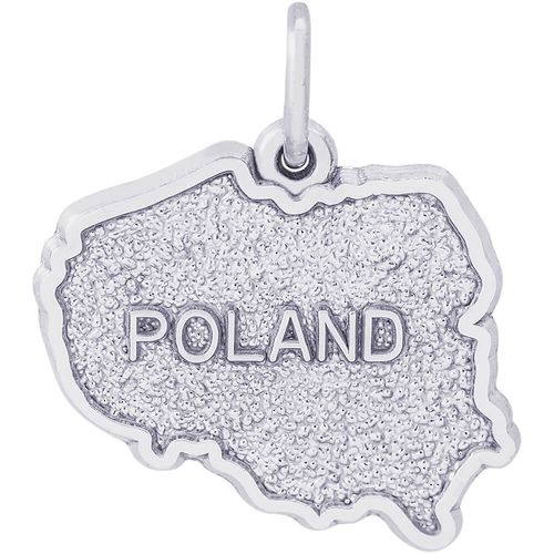 Poland Map Charm Silver - 10-6548