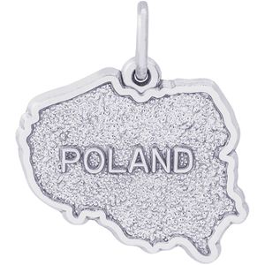 Poland Map Charm Silver - 10-6548