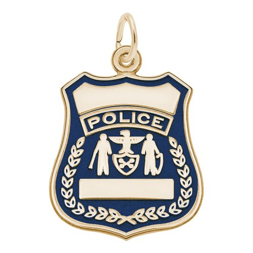 Rembrandt Police Badge- Blue Charm - 14K Gold - 10-3039-1-14K