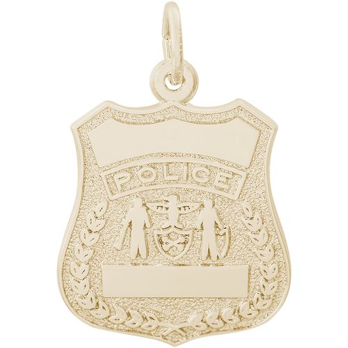 Police Badge Charm Gold Plated - 10-3039