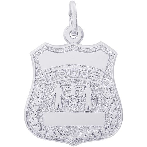 Police Badge Charm White Gold - 10-3039