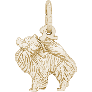 Pomeranian Dog Charm Gold Plated - 10-1758