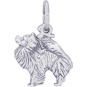Pomeranian Dog Charm Silver - 10-1758