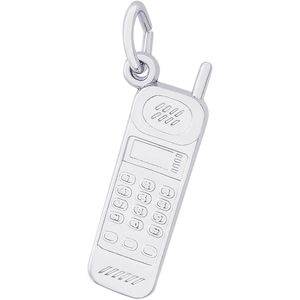 Portable Telephone Charm White Gold - 10-7932