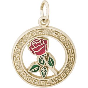 Portland City Of Roses Charm-10K Gold - 10-8308
