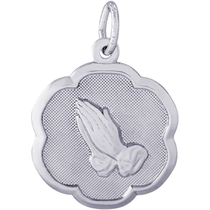 Praying Hands Charm White Gold - 10-0959