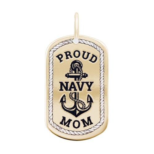 Rembrandt Proud Navy Mom Charm - Gold Plated - 10-1195-0-GP