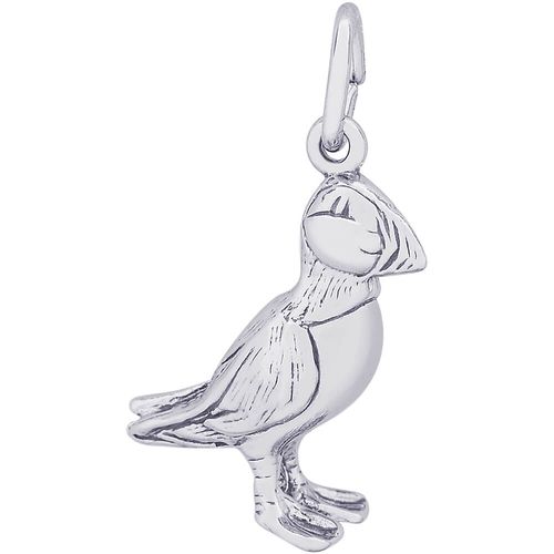 Puffin Bird Charm White Gold - 10-3384