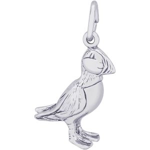 Puffin Bird Charm White Gold - 10-3384