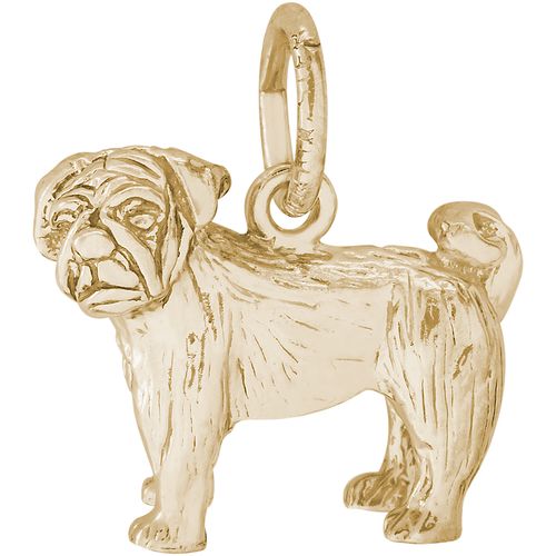 Pug Dog Charm 10K Gold - 10-3490