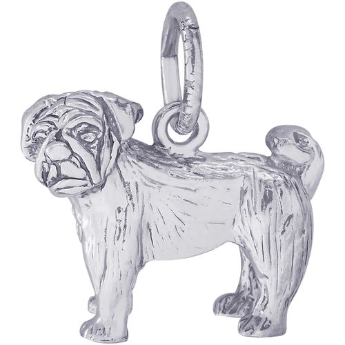 Pug Dog Charm Silver - 10-3490